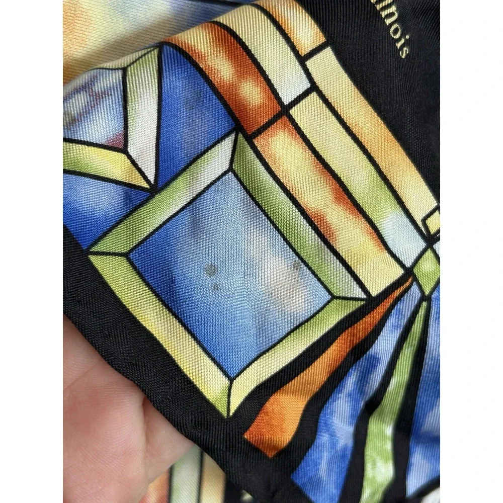 VTG SACRED SILKS SCARF LC Tiffany Stained Glass Print - 1st Presbyterian Church